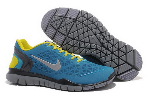 2012 Nike Free Run Tr Fit Men Shoes Blue Yellow Best Price